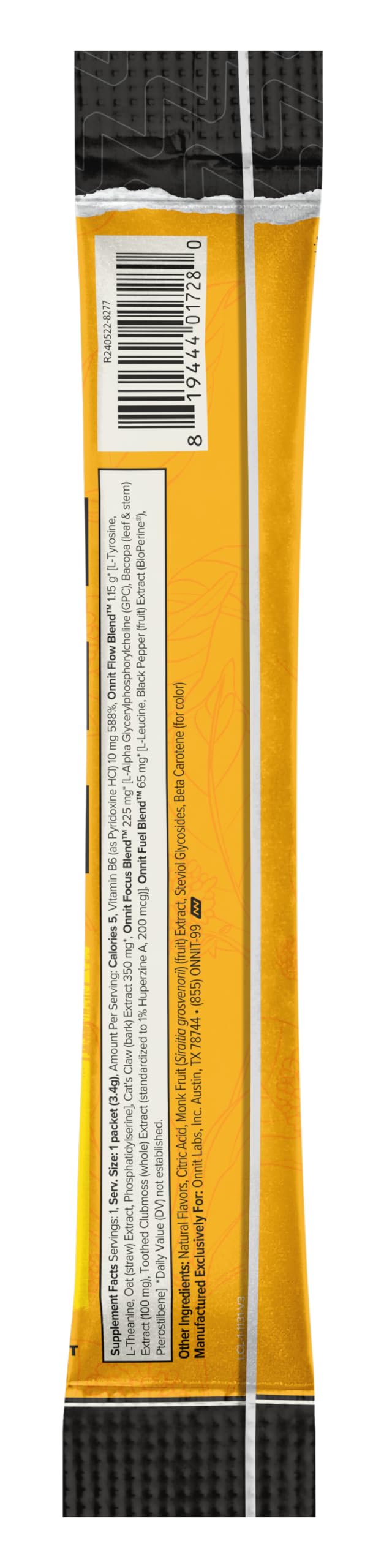 Side profile of Onnit Alpha Brain Instant 30 count box