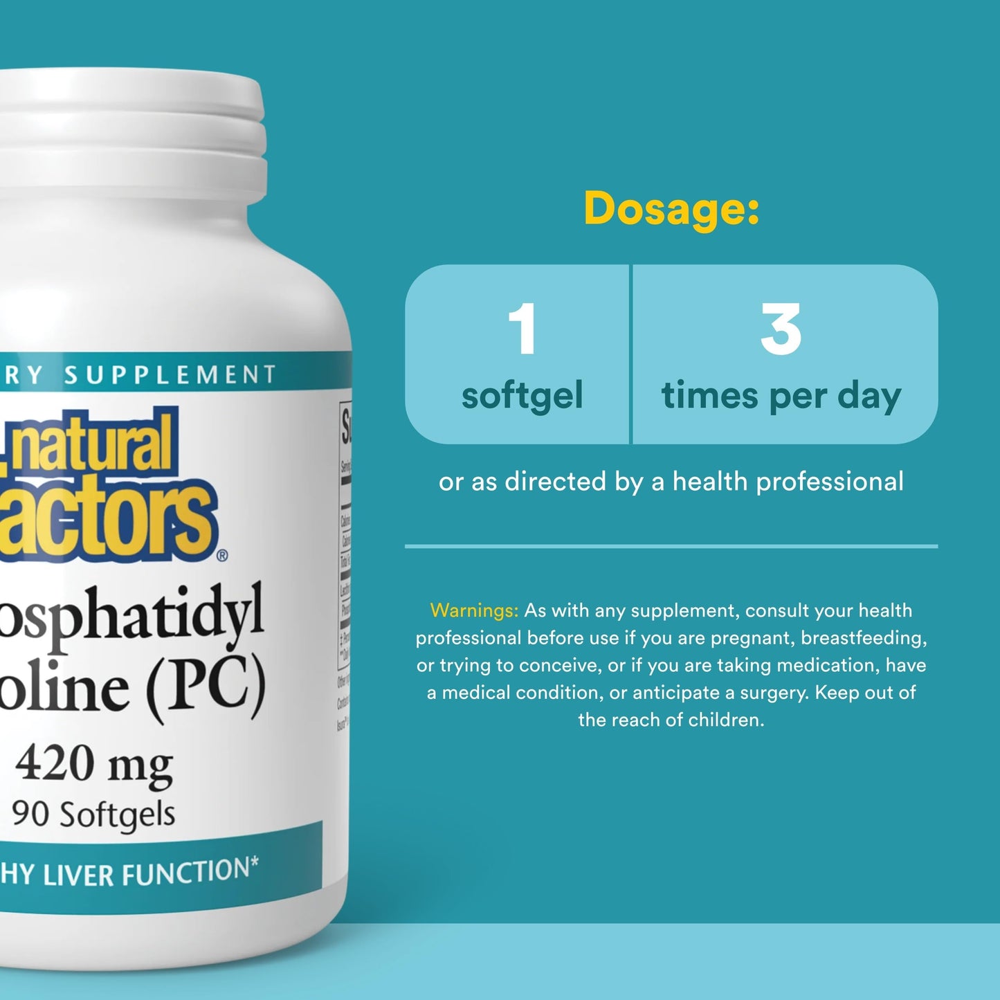 Natural Factors Phosphatidyl Choline supplement nutritional information