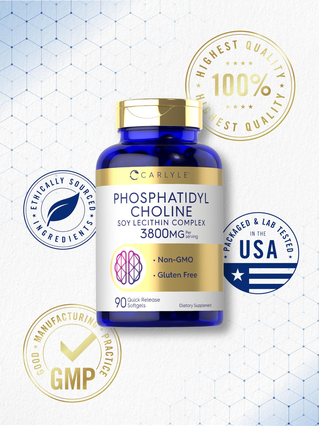 Carlyle phosphatidyl choline 90 count softgels container