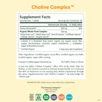Pure Synergy Choline Complex supplement facts and organic ingredients label
