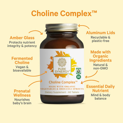 Organic vegan choline supplement tablets by Pure Synergy