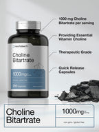 Horbaach Choline Bitartrate nutritional facts panel