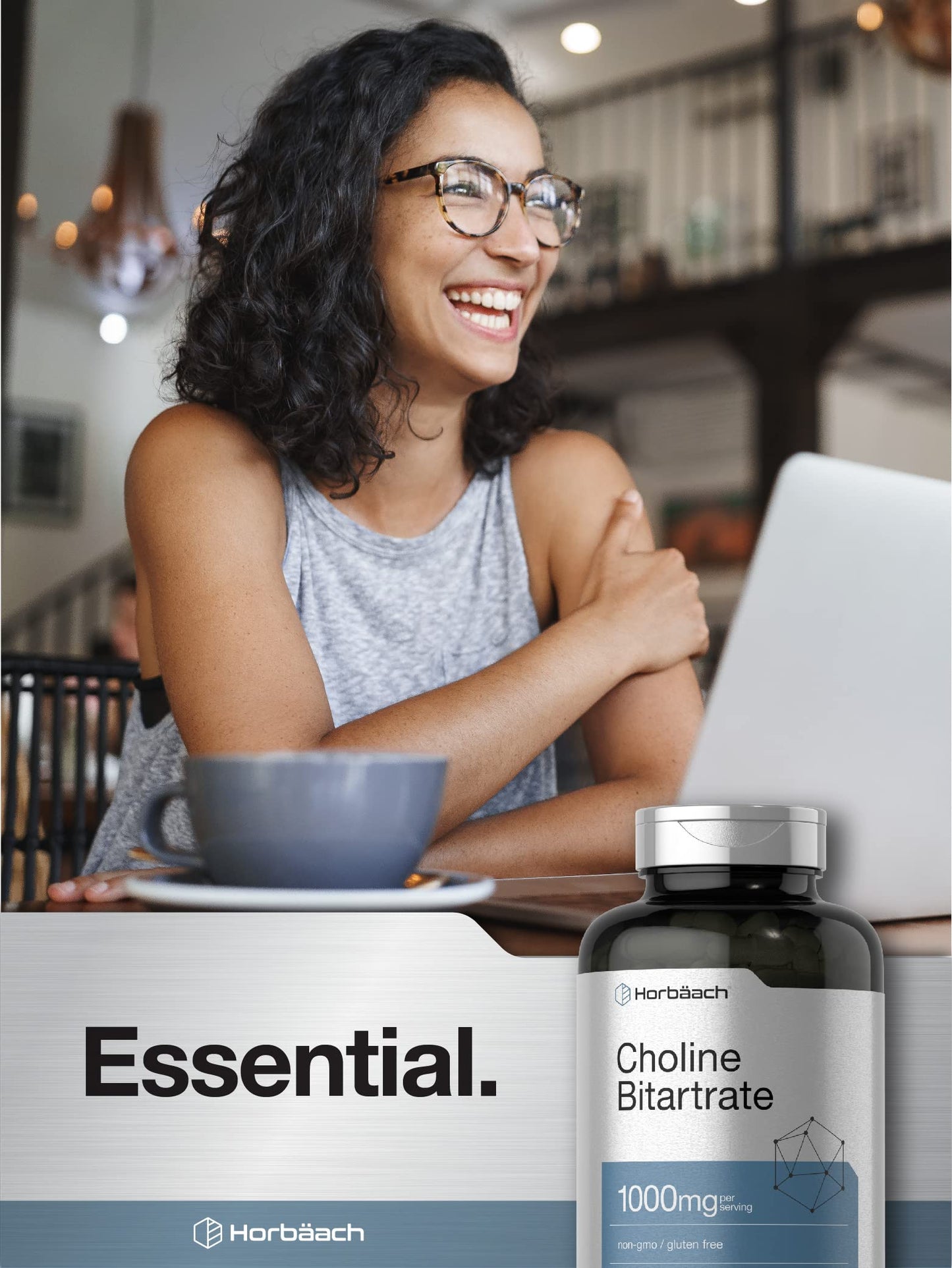 Horbaach Choline Bitartrate non-GMO and gluten-free label