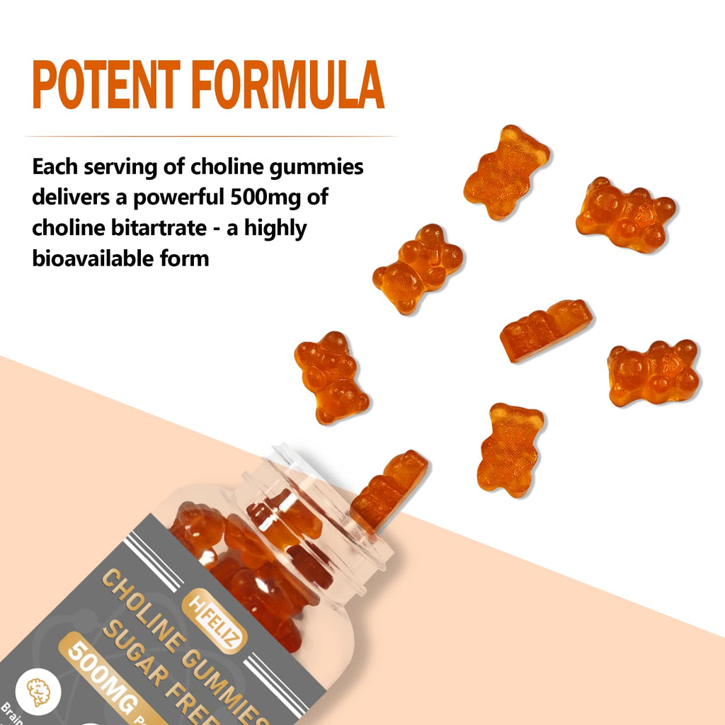 Hfeliz vegan and non-GMO choline gummies for brain health