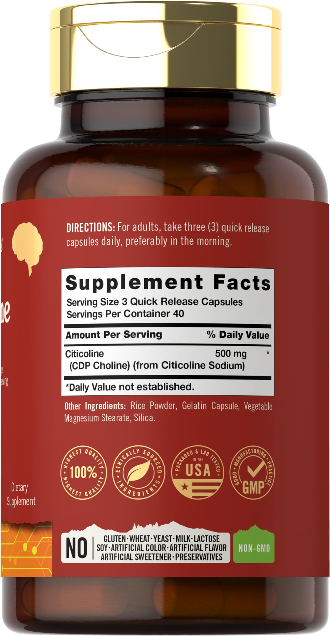 Tahoe Nutritionals Citicoline bottle showing therapeutic grade label
