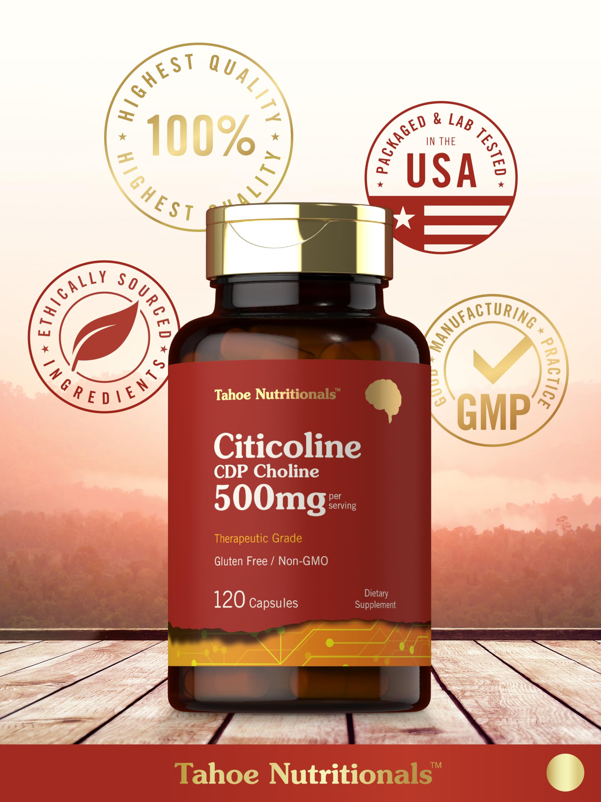 Authentic USA imported Tahoe Nutritionals Citicoline packaging
