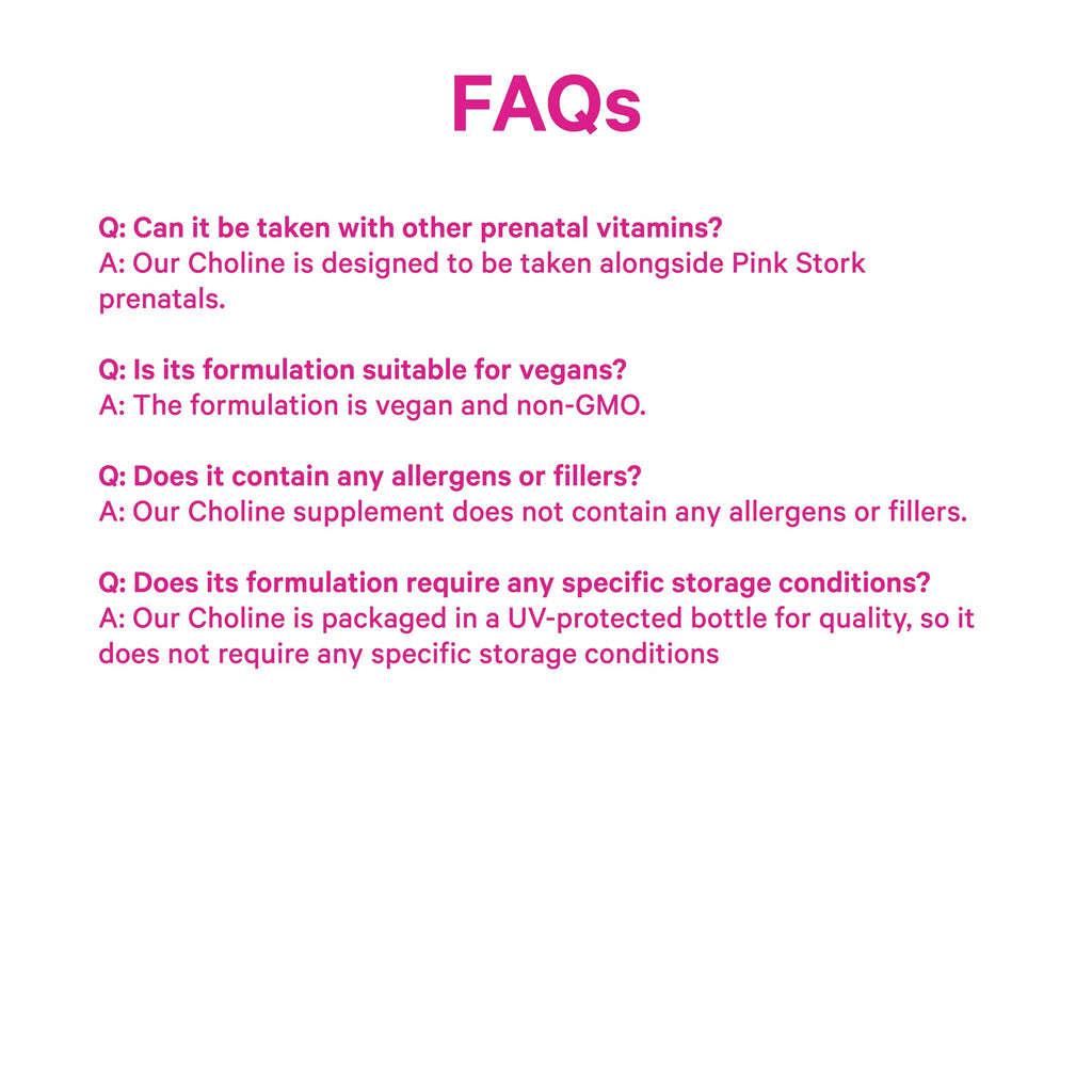 Premium imported prenatal choline supplement by Pink Stork