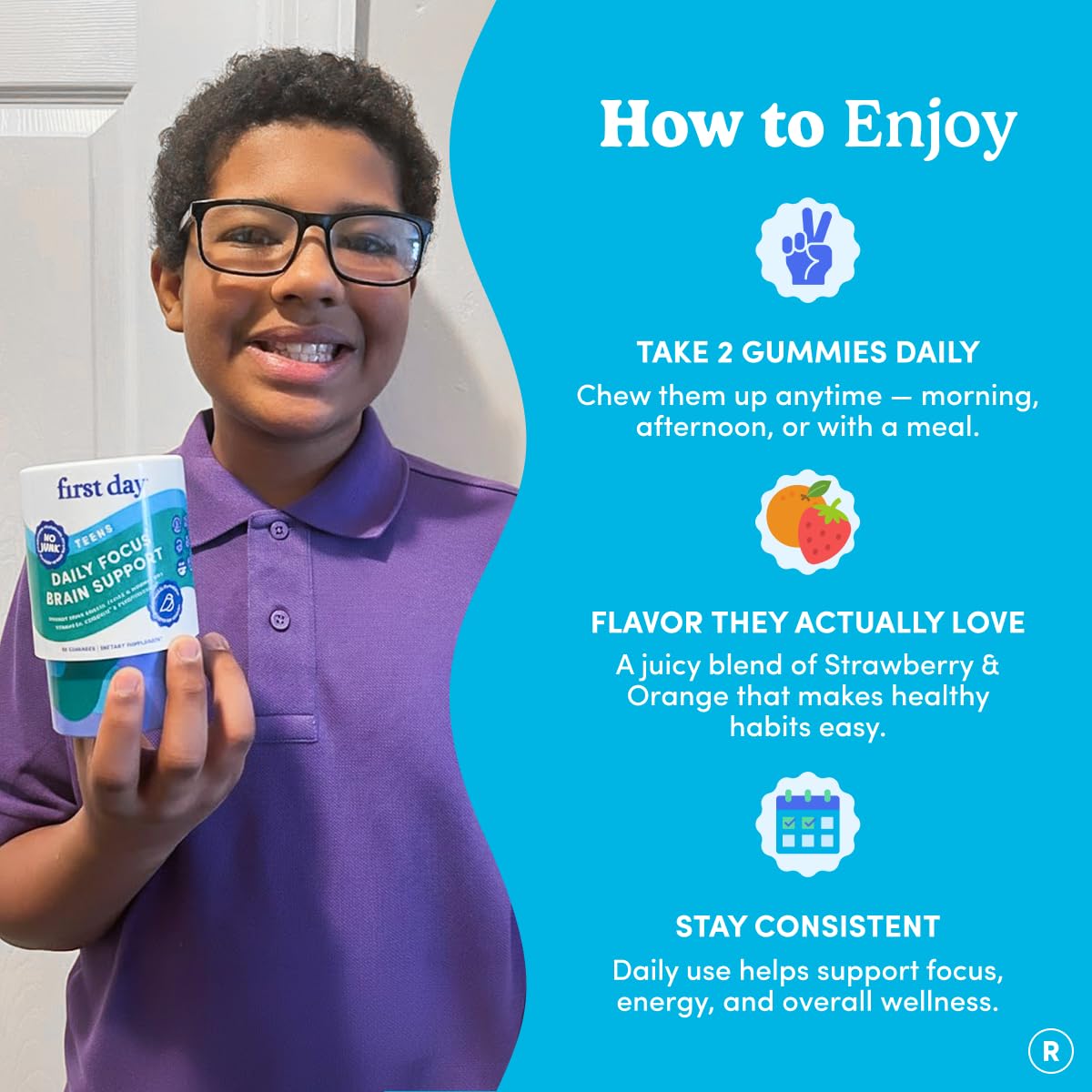 First Day premium caffeine free brain supplements for authentic adolescent wellness