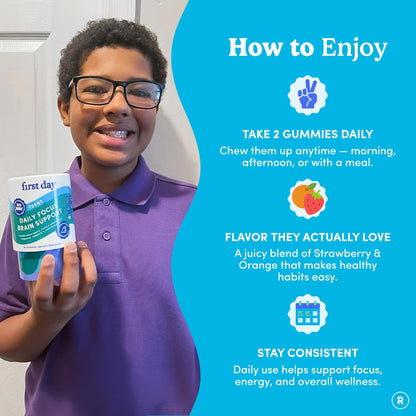 First Day premium caffeine free brain supplements for authentic adolescent wellness