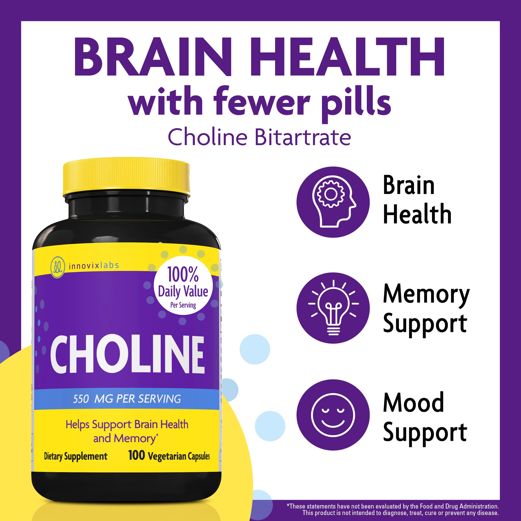 InnovixLabs Choline supplement label details