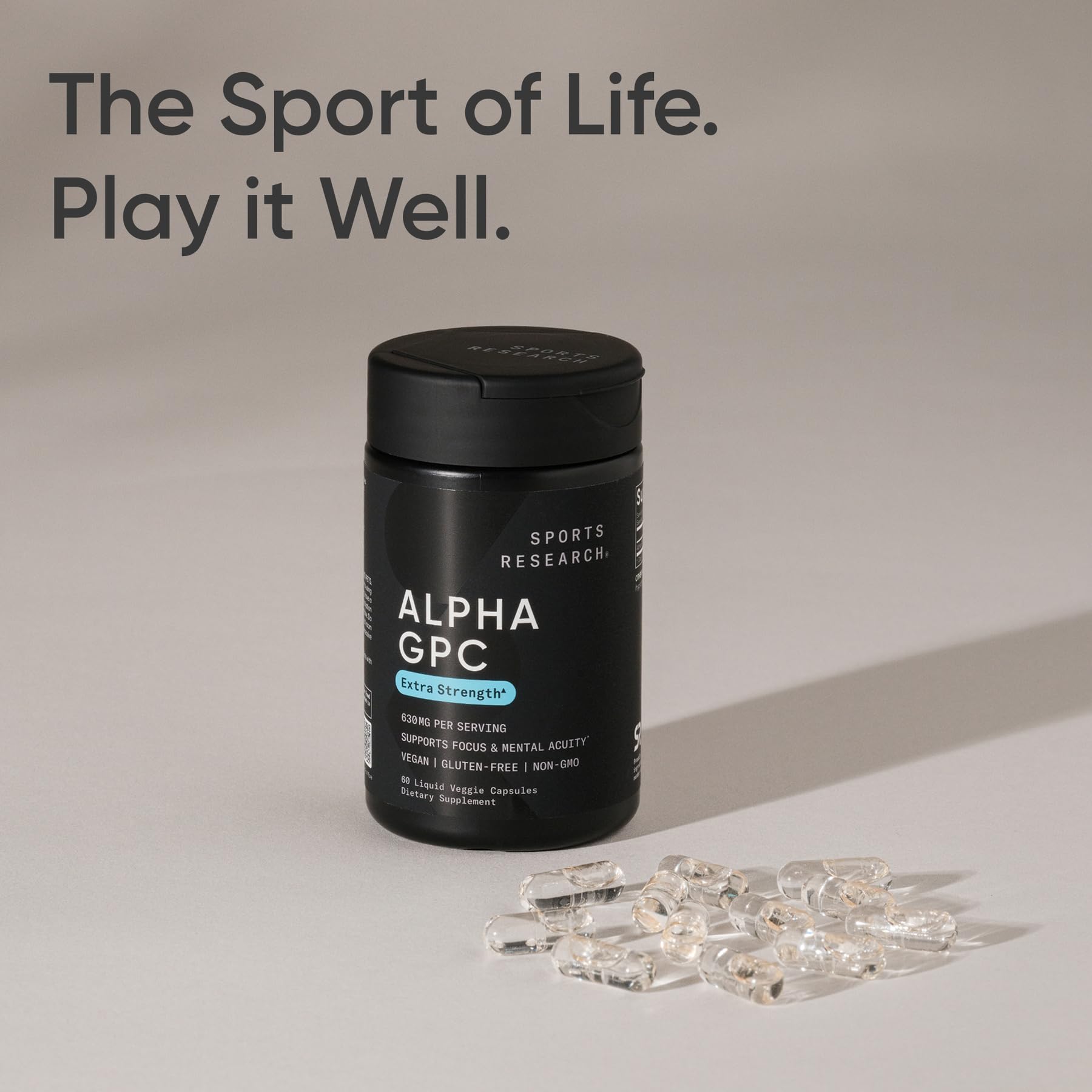 Sports Research Alpha GPC vegan certified bottle