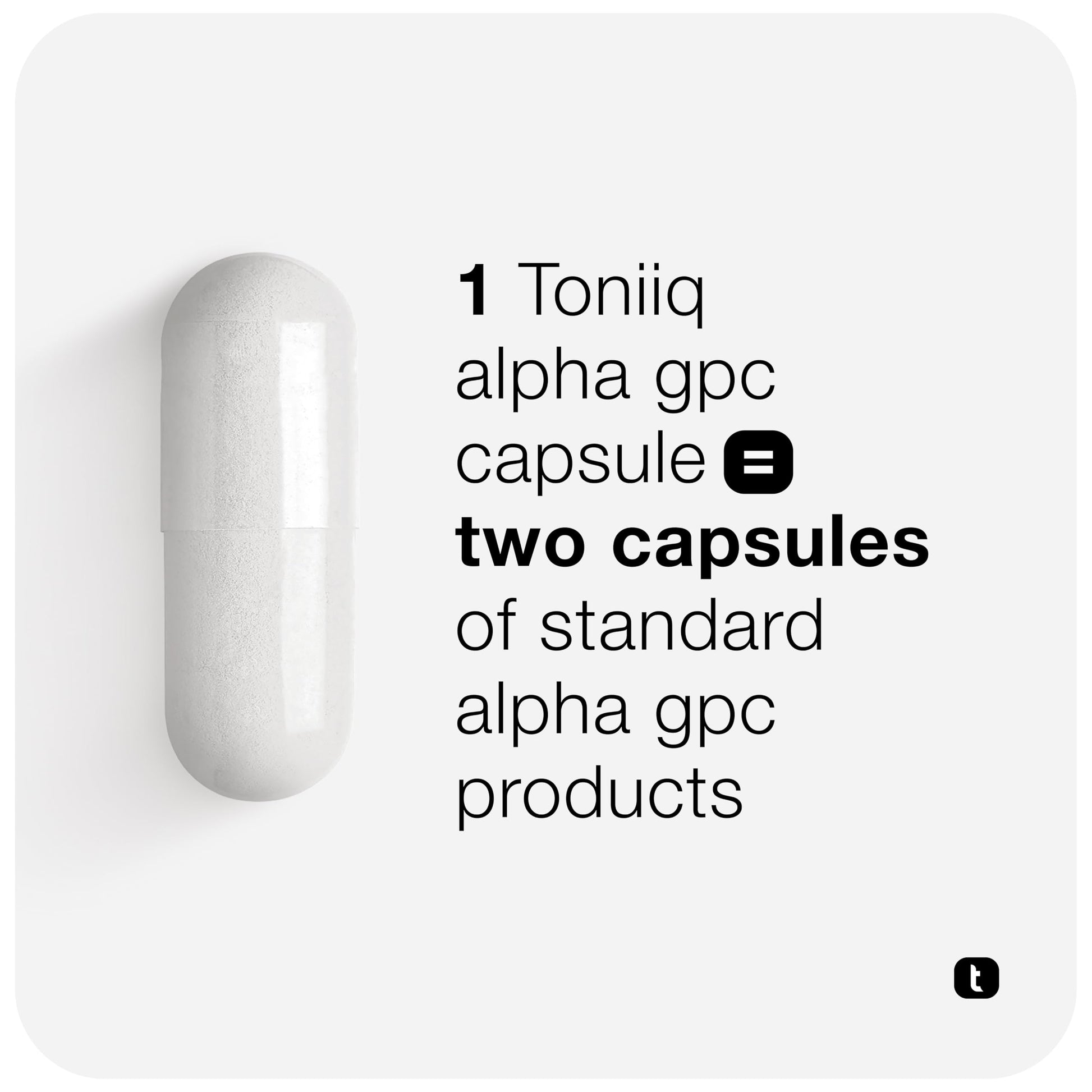 Side view of Toniiq Alpha GPC supplement bottle