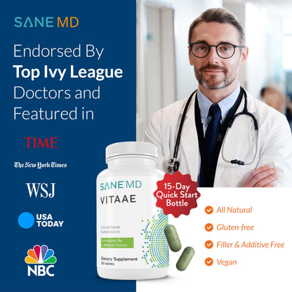 Sane MD Vitaae dietary supplement for mental focus and throat health