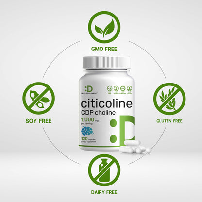 Close up of Deal Supplement Citicoline CDP Choline ingredient label