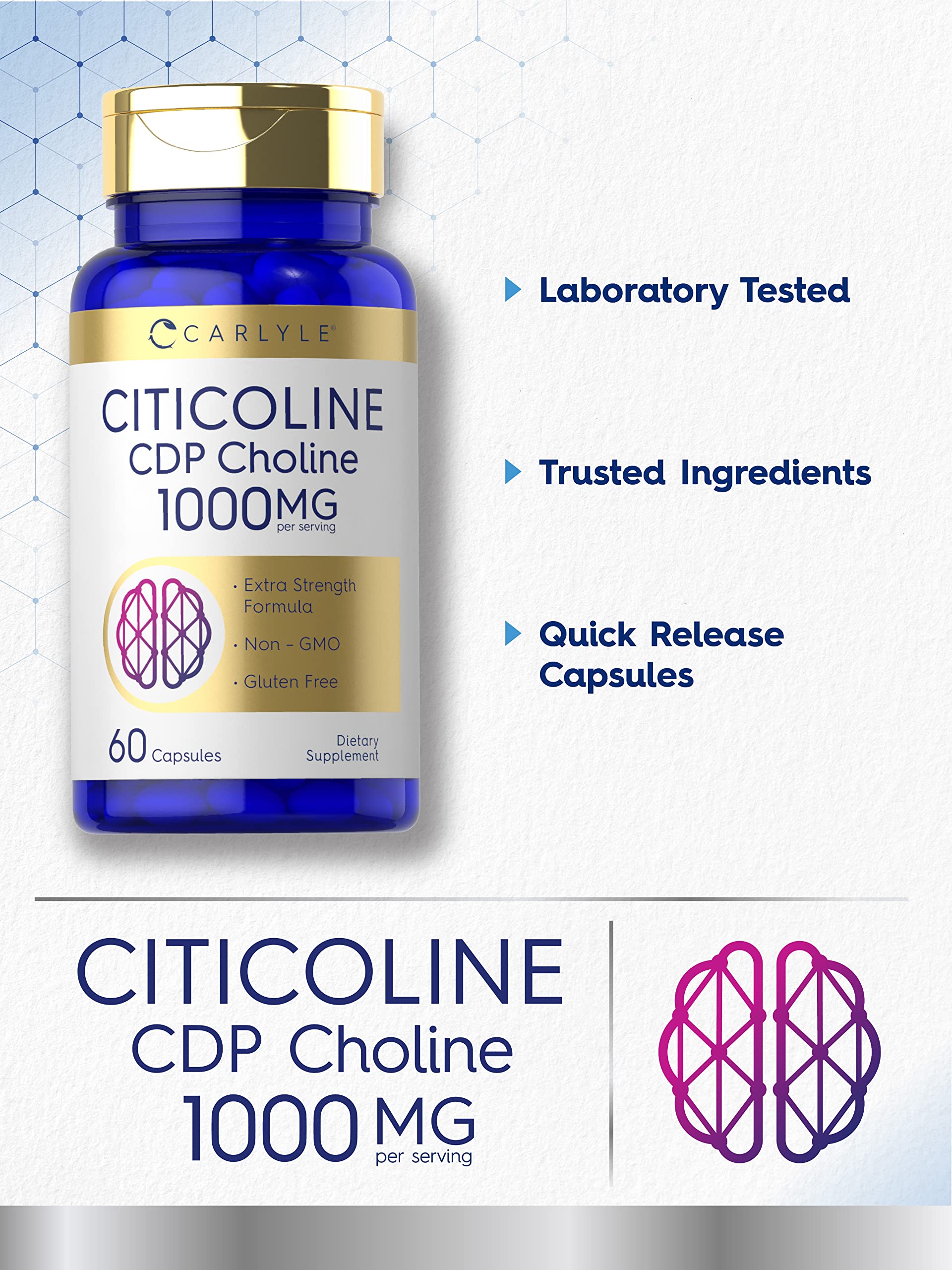 Carlyle 1000mg Citicoline quick-release capsules