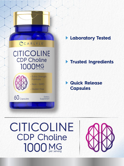 Carlyle 1000mg Citicoline quick-release capsules