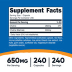 Nutricost Choline Bitartrate supplement facts label