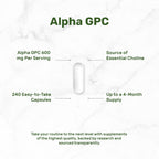 Deal Supplement Alpha GPC cognitive support side label