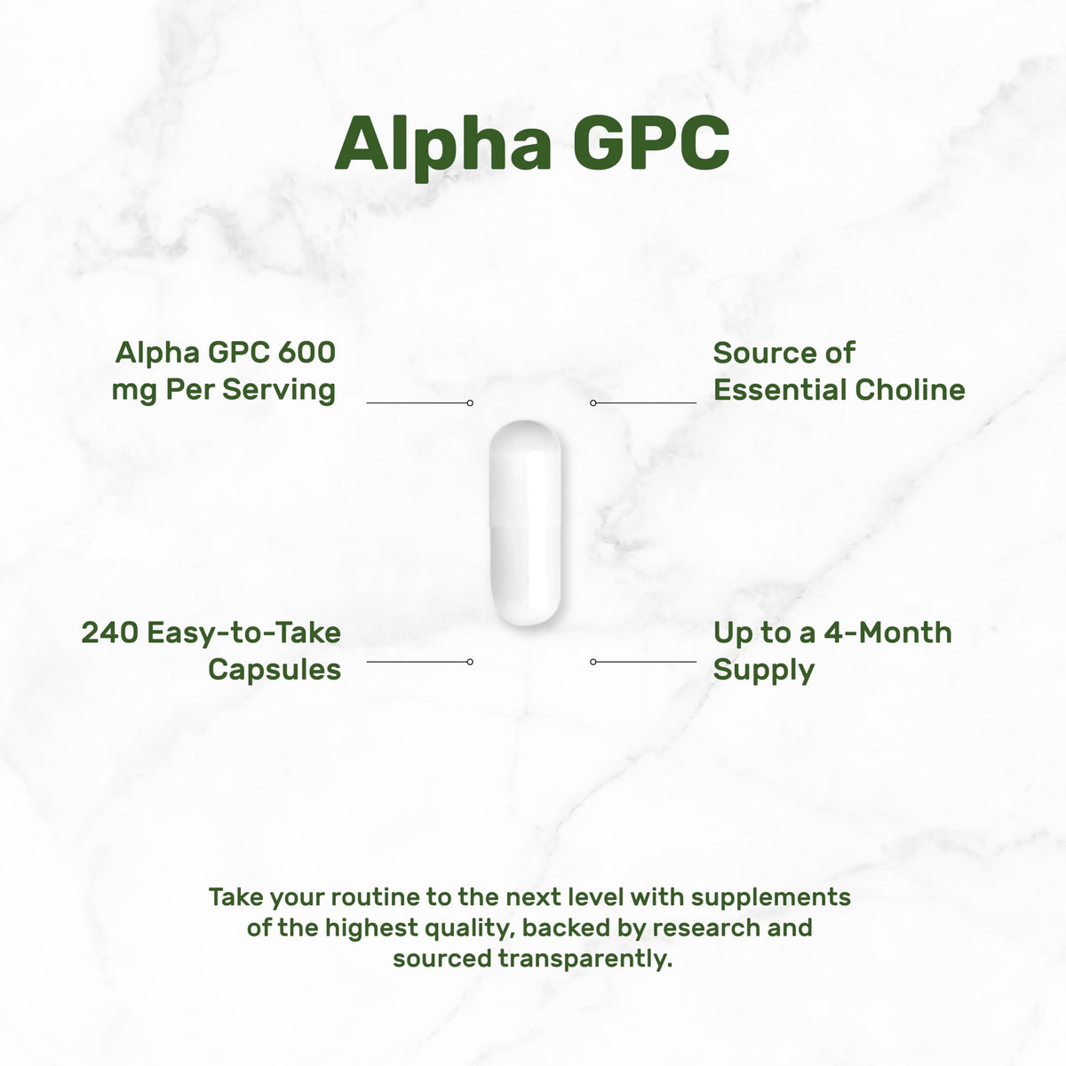 Deal Supplement Alpha GPC cognitive support side label
