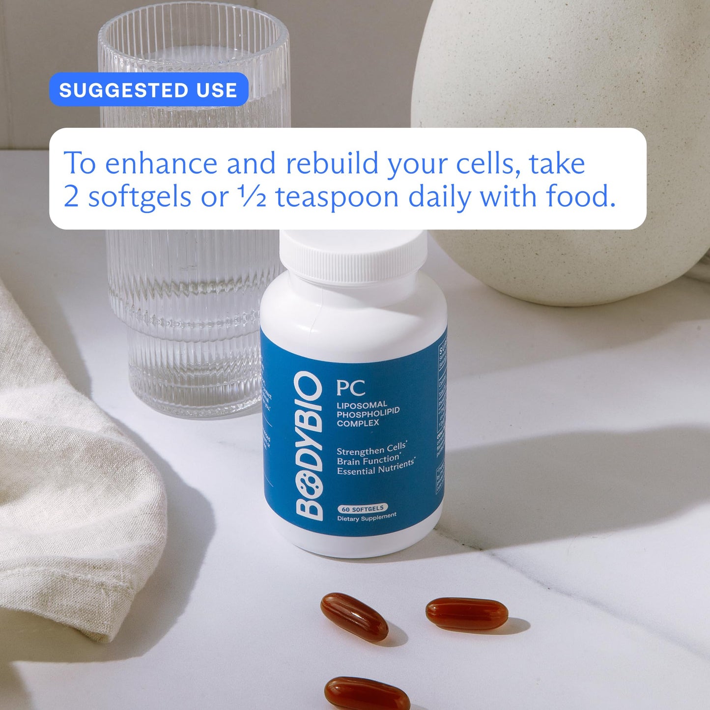 BodyBio PC brain health supplement packaging