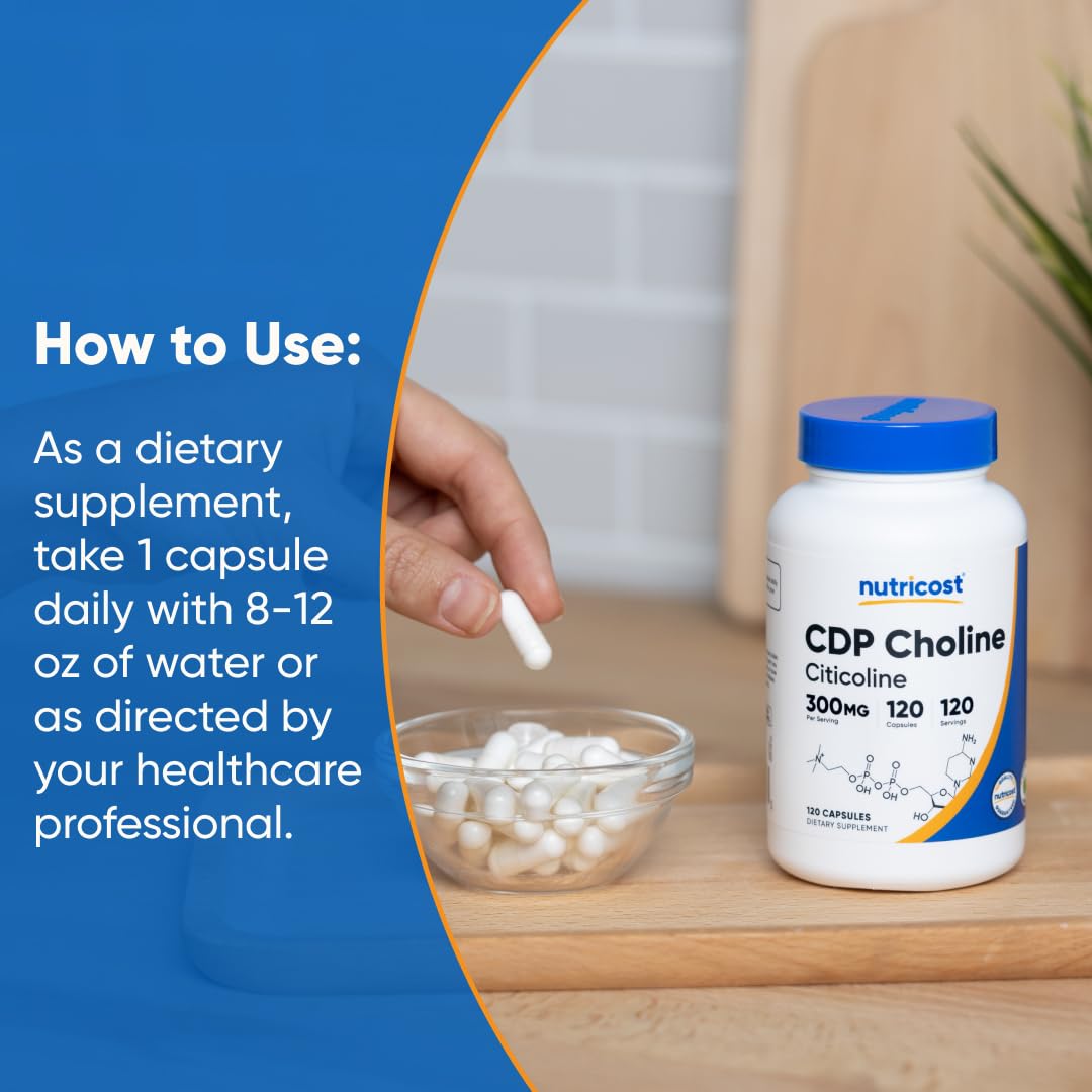 Nutricost premium brain health citicoline supplement for daily focus performance