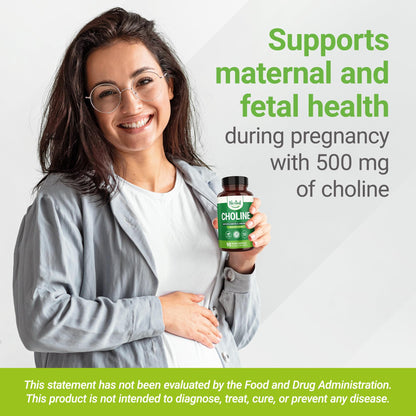Authentic Nested Naturals Choline Bitartrate supplement packaging