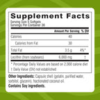 Close up of yellow lecithin softgel capsules