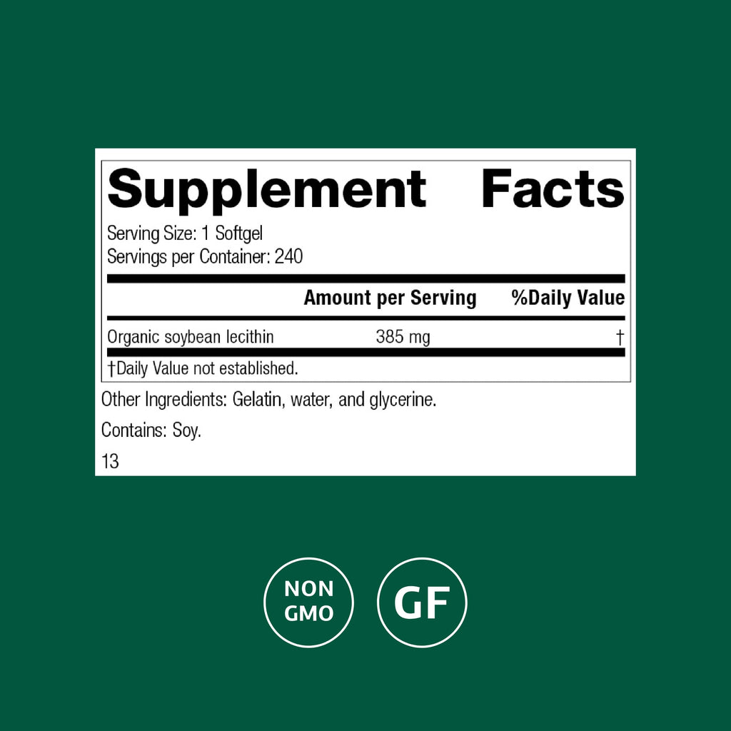Standard Process Soybean Lecithin supplement facts label