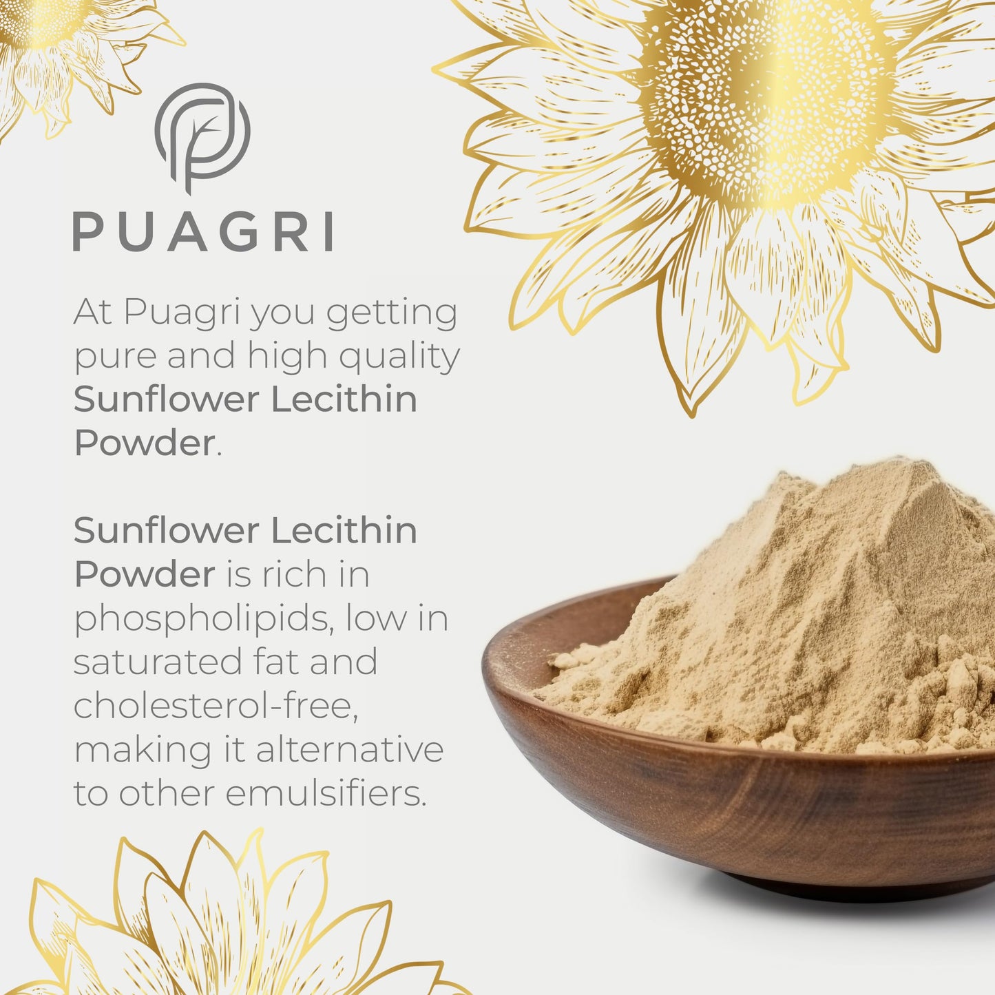 Cold pressed pure sunflower lecithin nutrition facts and usage labels