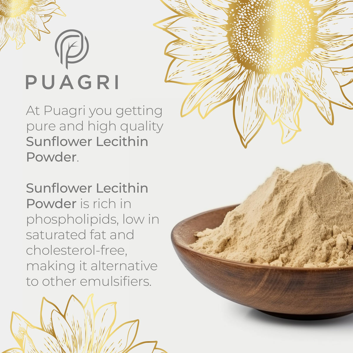 Cold pressed pure sunflower lecithin nutrition facts and usage labels
