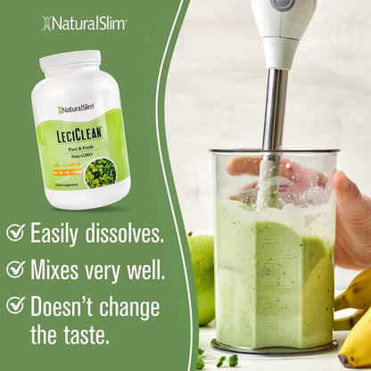 NaturalSlim USA imported lecithin powder supplement facts and ingredient list panel
