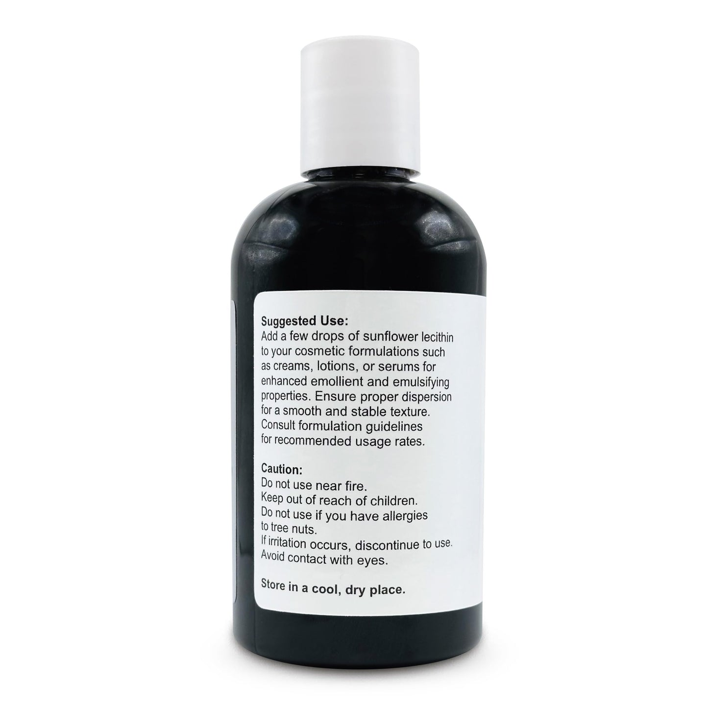 Pure unrefined cold pressed sunflower lecithin fluid showing its rich amber viscous liquid texture