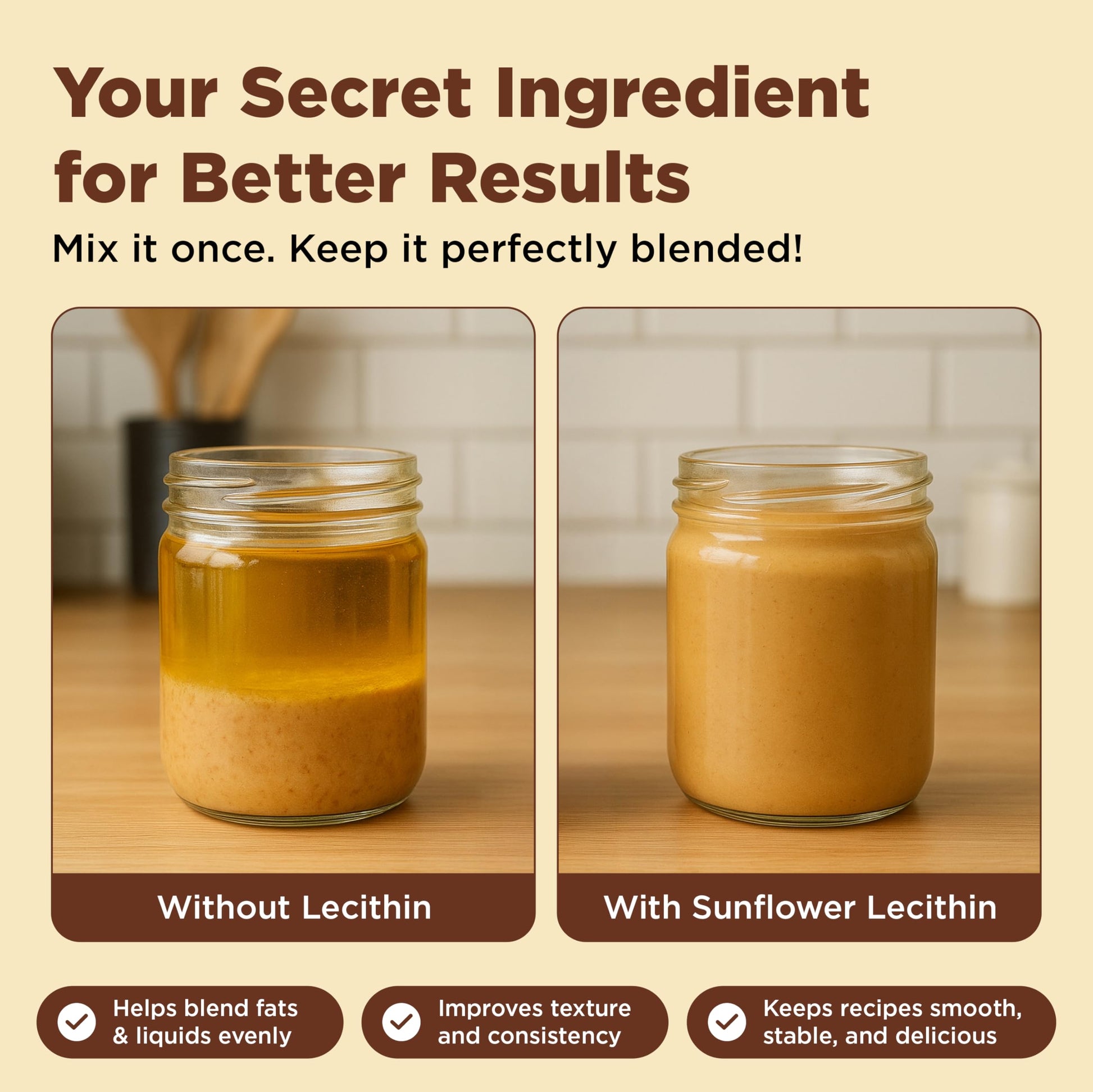 Healthier Comforts four ounce pouch of premium sunflower lecithin ingredient