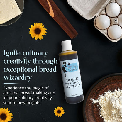 Fast Easy Bread liquid food grade emulsifier being poured for bread dough preparation