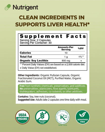 Premium imported non GMO gluten free soy lecithin dietary supplement for fat metabolism.