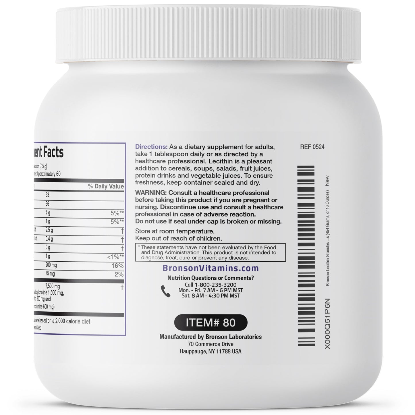 Authentic USA imported Bronson Lecithin unflavored dietary powder close up texture