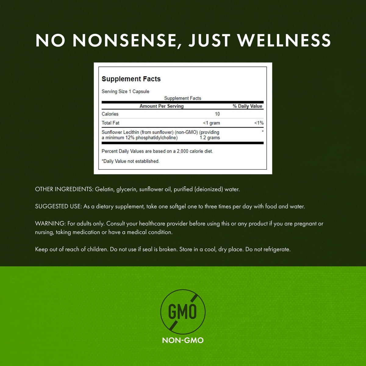 Swanson non-GMO sunflower lecithin softgels close up