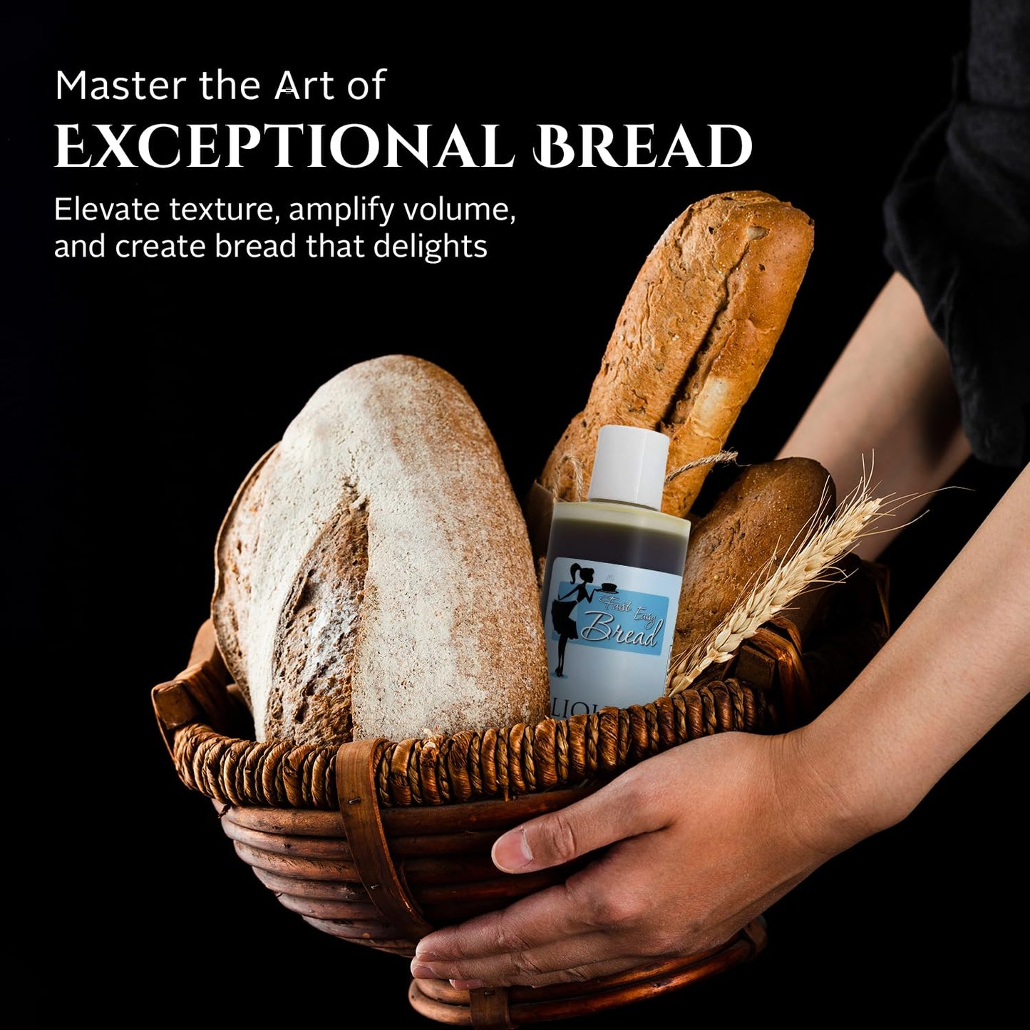Fast Easy Bread food grade emulsifier liquid pouring from squeeze bottle