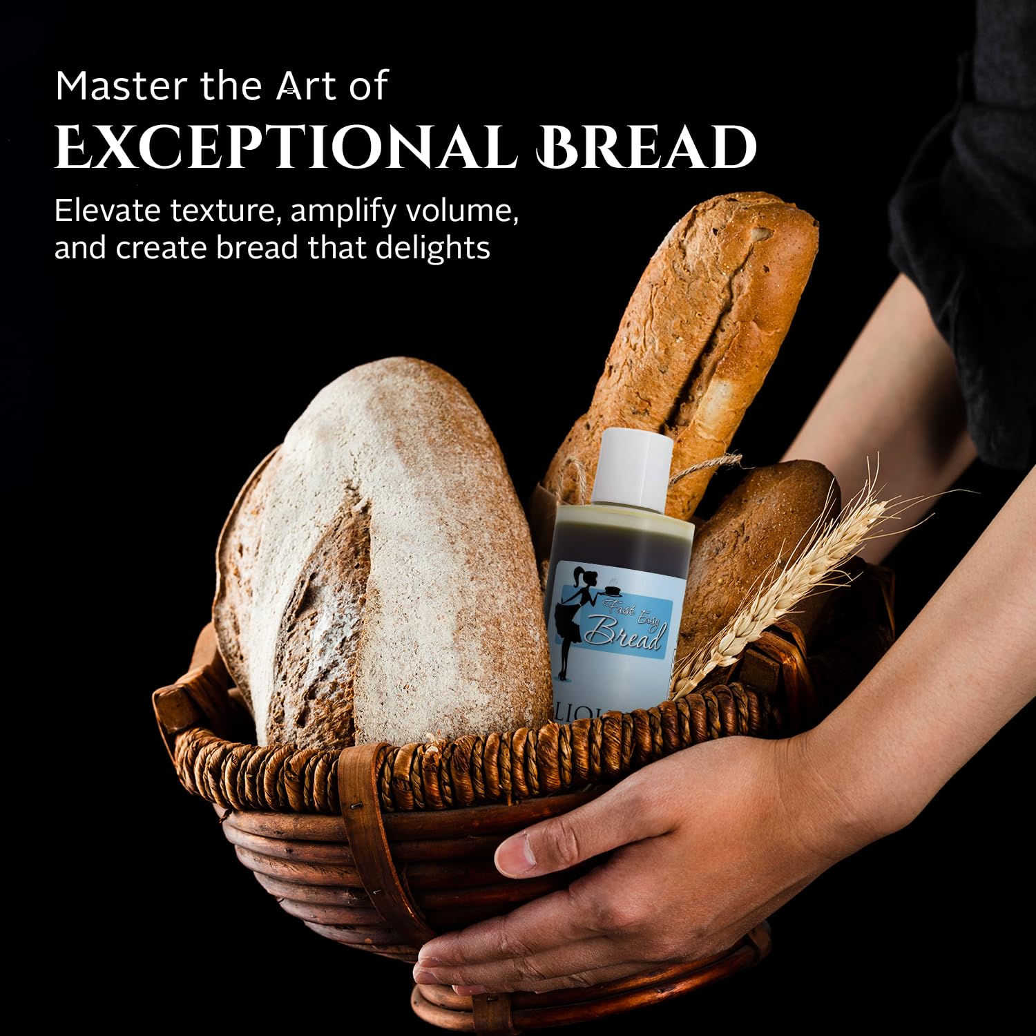 Fast Easy Bread food grade emulsifier liquid pouring from squeeze bottle