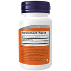 Now Foods L-Theanine powder supplement facts label closeup