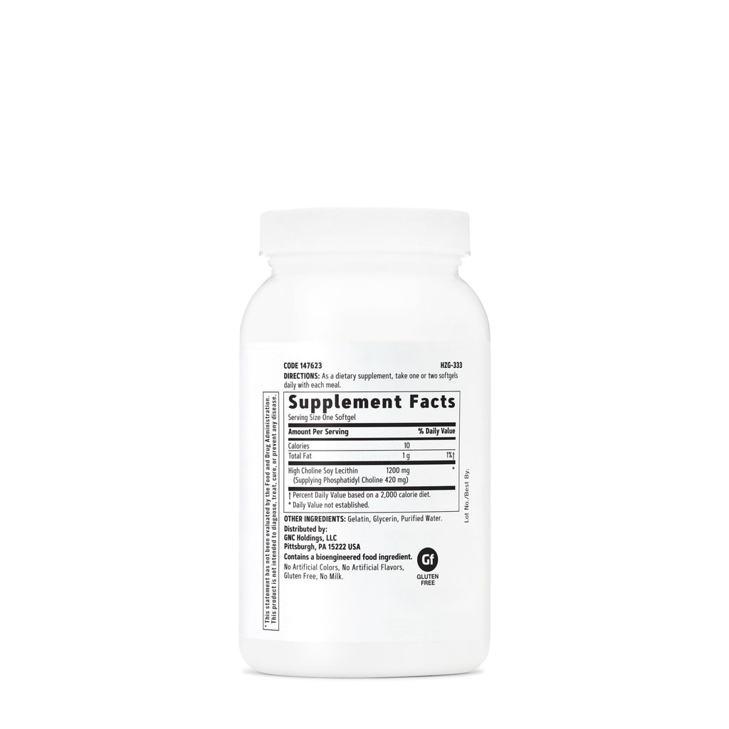 Gnc Triple Lecithin nutritional supplement facts label details