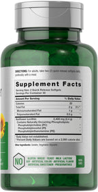 Horbäach Sunflower Lecithin supplement fact panel showing 2400mg serving details