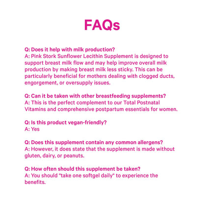 Pink Stork daily maintenance dosage instructions for nursing mothers