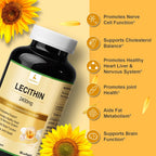 JulyDeer non GMO gluten free sunflower lecithin 2400mg quick release softgels for fat emulsification.