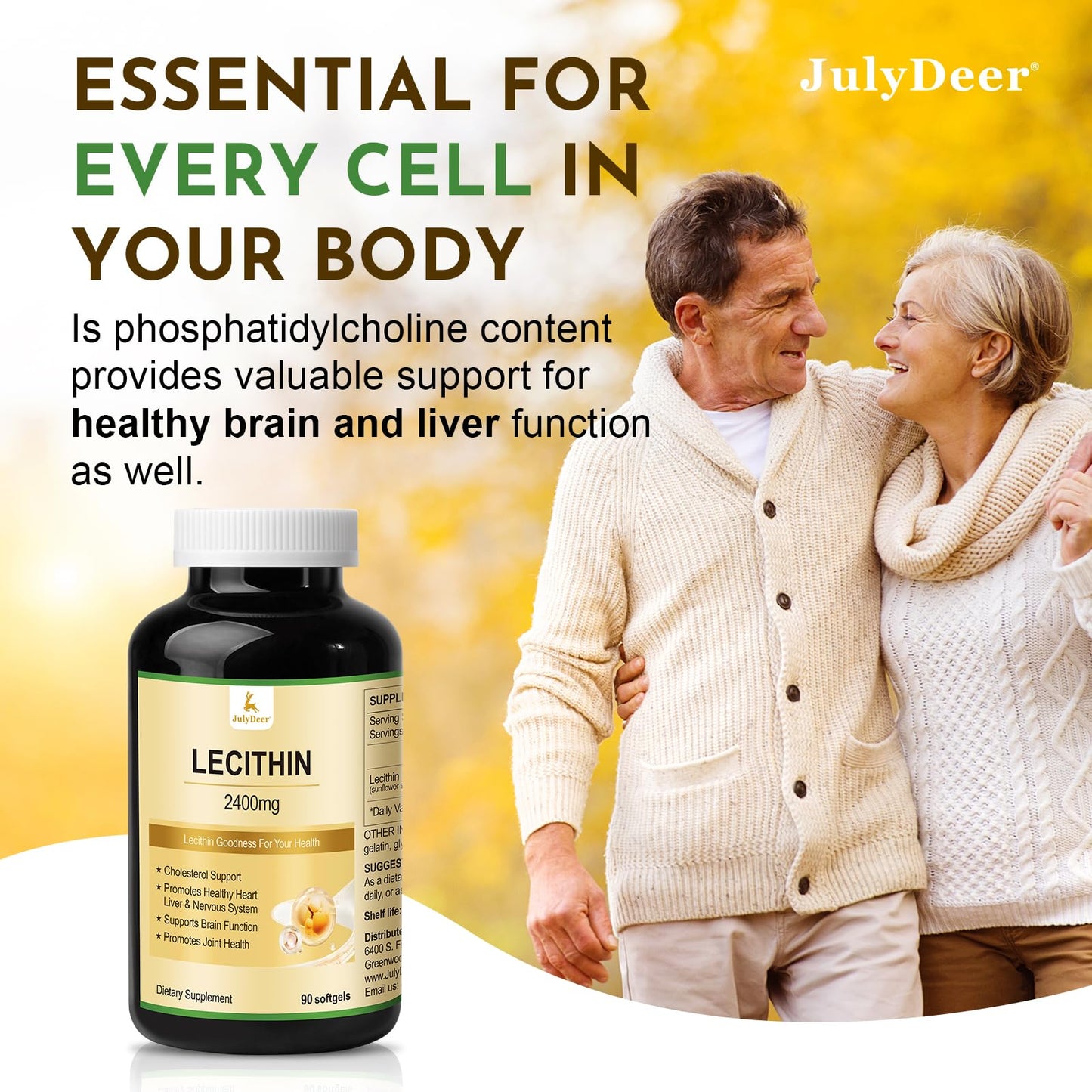 JulyDeer sunflower seed lecithin supplement for breastfeeding and cognitive function clarity.