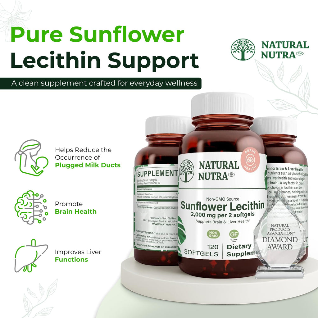 Natural Nutra Sunflower Lecithin 2000 mg complete product display