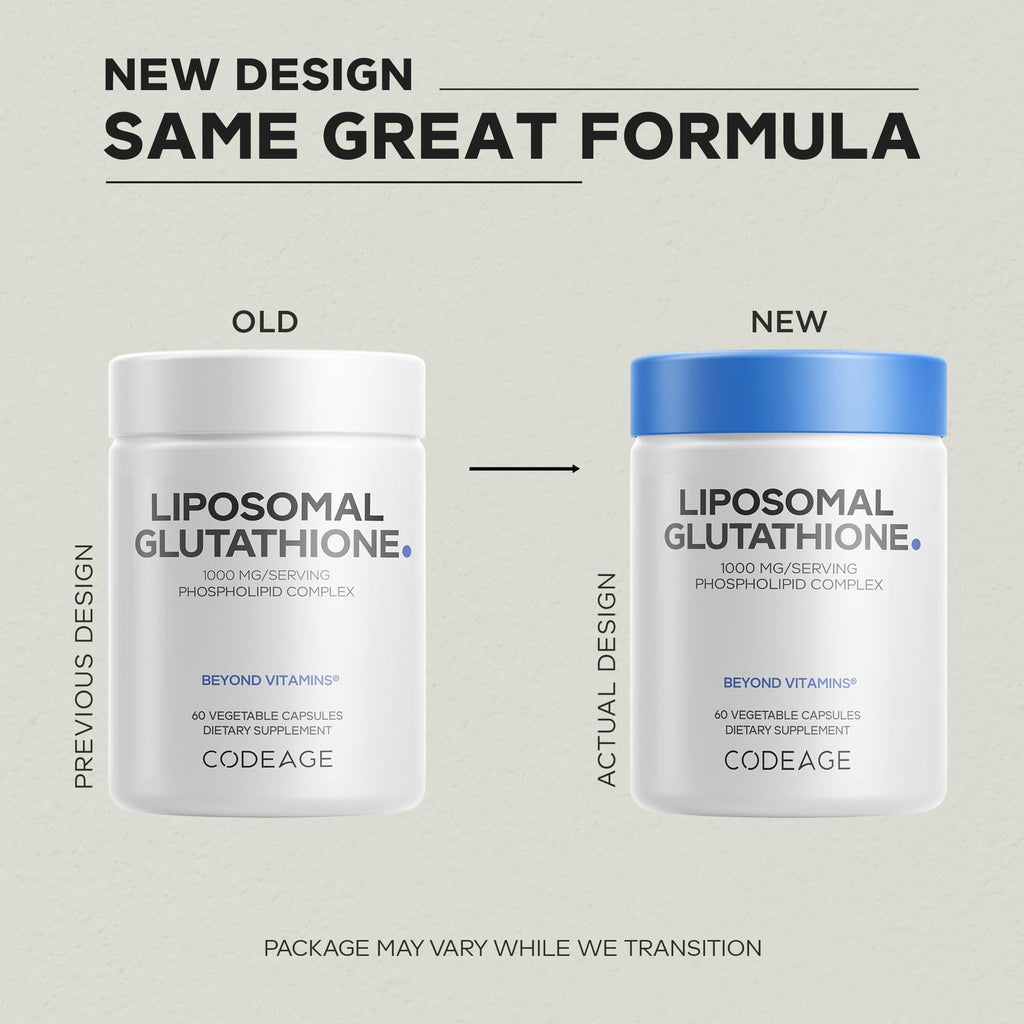 Codeage Liposomal Glutathione 1000mg capsule size and texture
