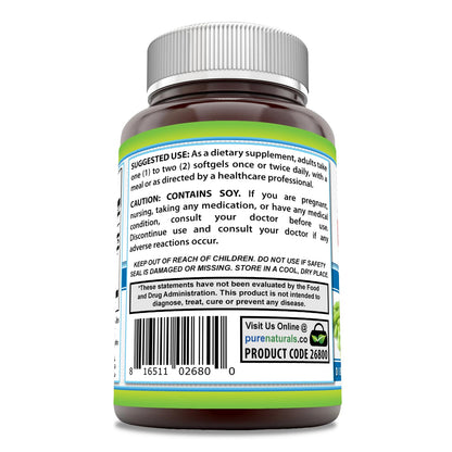 Pure Naturals Lecithin 1200 milligram non-GMO dietary supplement 120 count label