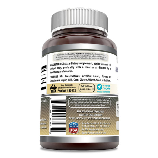 Amazing Nutrition Lecithin 240 softgels packaging showing supplement facts label