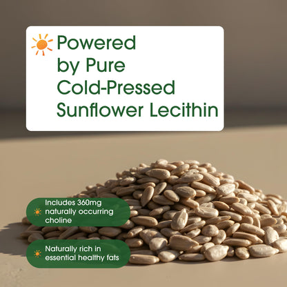 Phosphatidylcholine rich sunflower lecithin softgels close up view